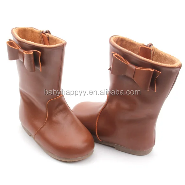 2016 New design leather kids winter boots hard sole healthy kids boots children boots