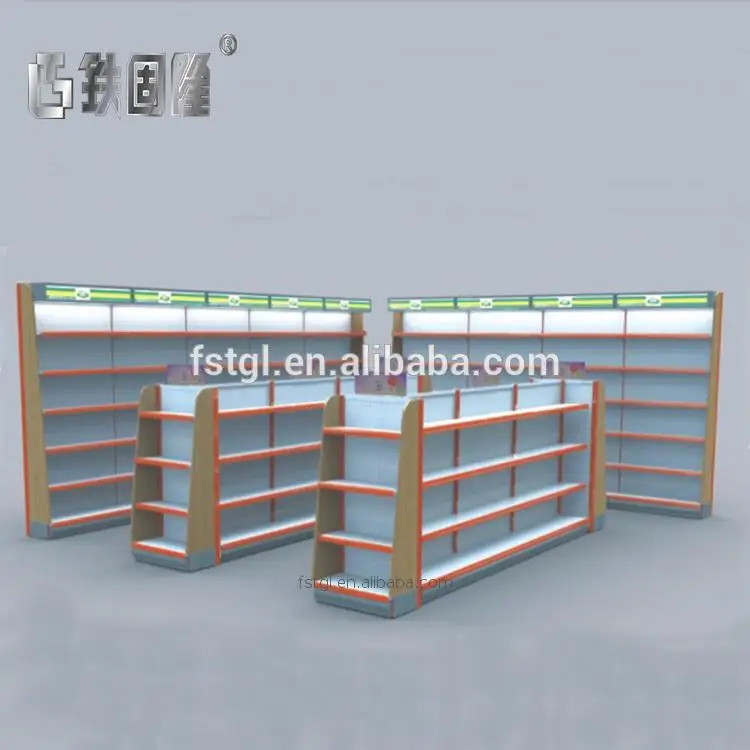 Hot Sale Gondola Shelving Supermarket Shelf Shop Display Shelf Stand Island Gondola Shelving Parts Factory Hot Sales Metal AA11