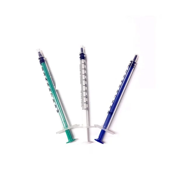 Disposable 1 ml colored syringe