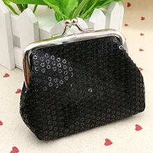 Women s Sequins Coin Purse Bling Bling Clutch Glittery Handy Buckle Mini Wallet 6B17