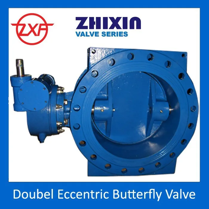 Double eccentric butterfly valve with gearbox and handwheel DN200-DN2000 ductile iron body EPDM seat PN10/16 face face en558 S13
