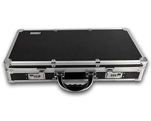 Aluminum barber box L22 x W4 x H10.75 inches silver color, aluminum barber tool carryinng case