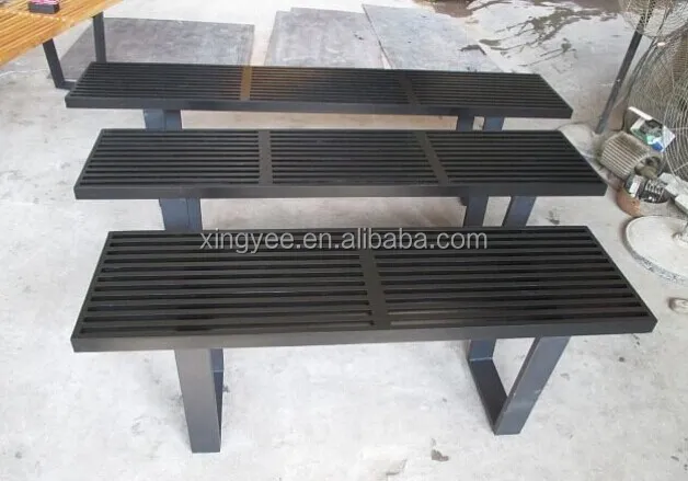 
Modern Living Room Ash Wood Slats Teak Wood Bathroom Bench Metal Cast Iron Solid Wooden Slats Shower Bench 