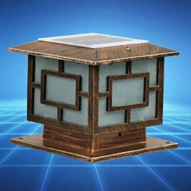 3w black aluminum body material Fence post lights gate home waterproof solar pillar lamp