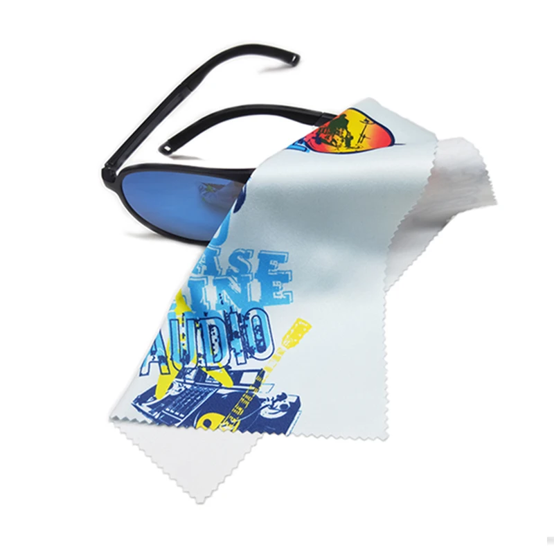 Custom Printing Full Printed Logo Microfiber Reading Glasses Eyeglasses Sunglasses Cleaning Cloth