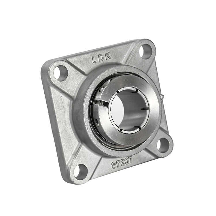 LDK SSUEF207-23 oncerntric locking 4-bolt flange stainless steel mounted ball bearing units