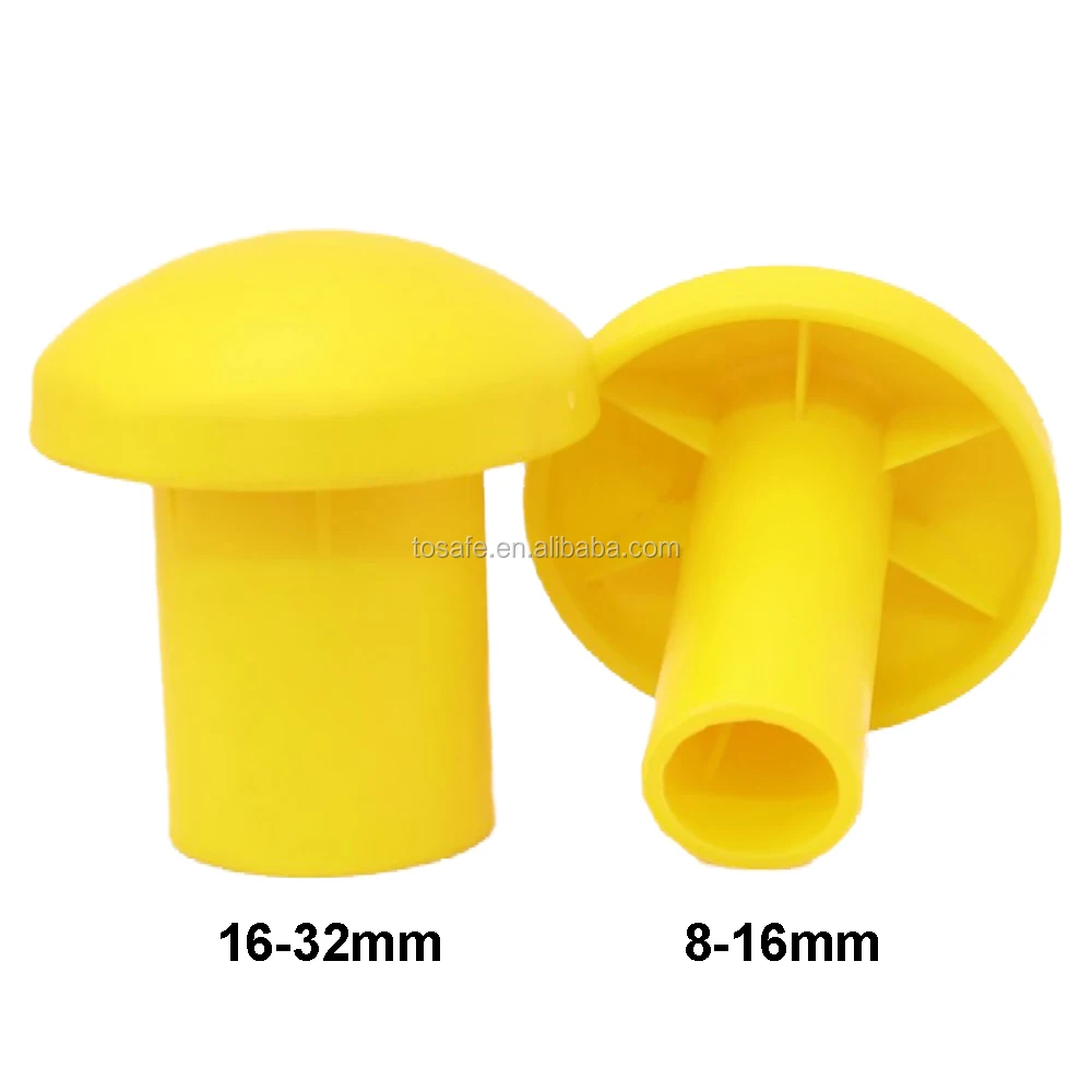 Fluorescent Yellow 16-32mm Plastic Rebar Safety Caps