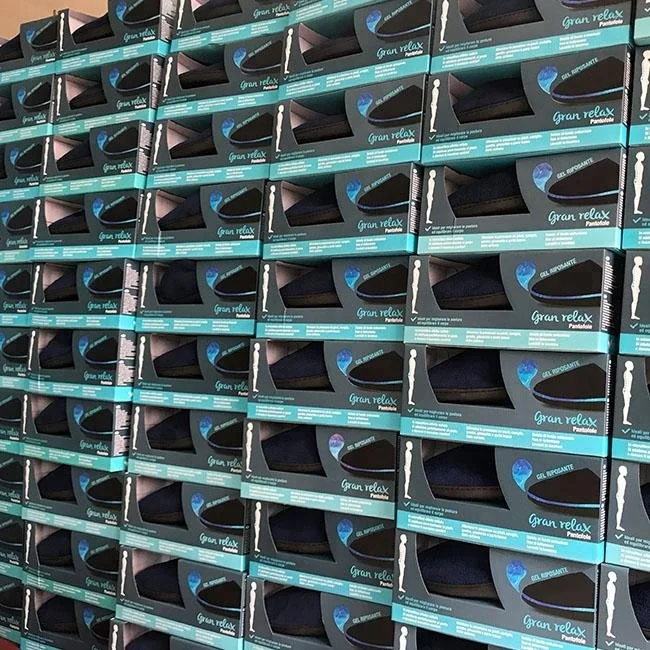 Relax Navy Blue Cooling Gel Slippers Memory Foam Unisex Slippers as seen on TV