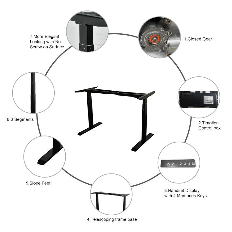 
Height Adjustable A12 stand up home work Electric raising pc Desk frame smart desk 