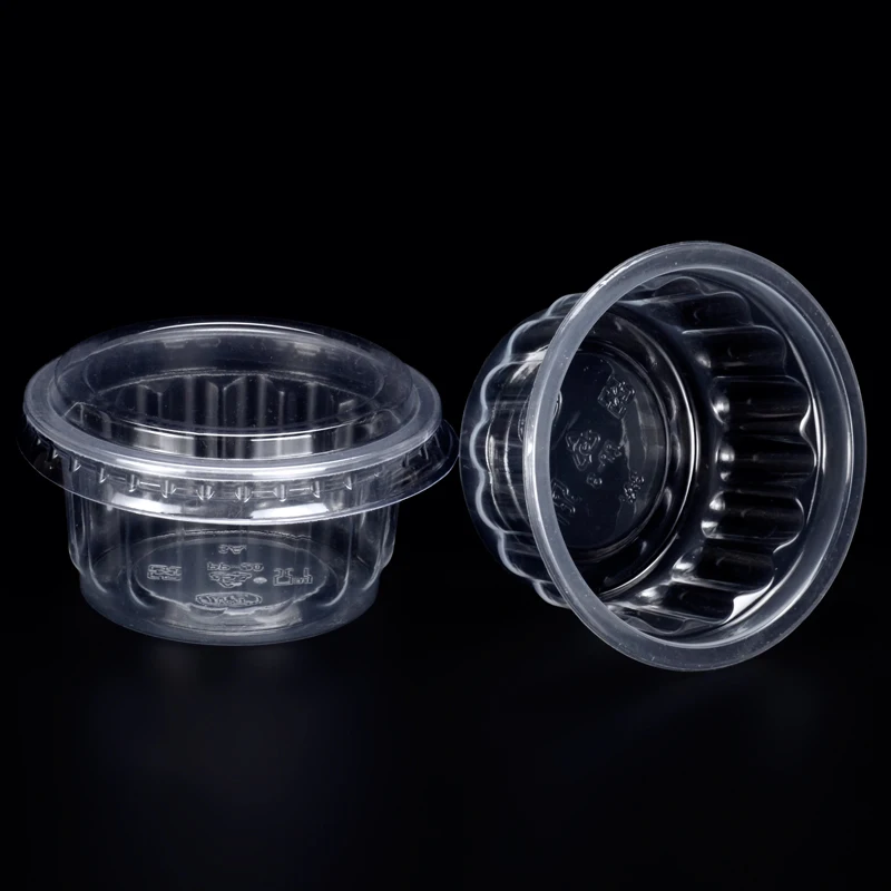 Disposable plastic plum blossom shape Mini yogurt Jelly PP Cup for small clear sauce container