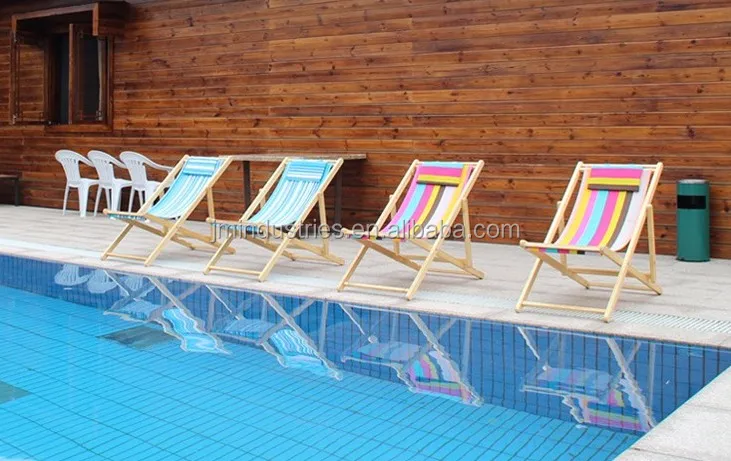 2018 Colorful Wooden Folding  Deck Beach Sand Chair