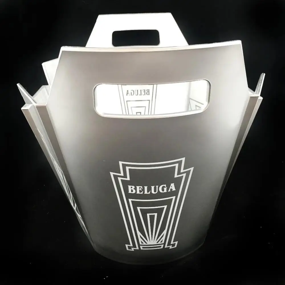 
LED plastic ice bucket originality ice bucket silvery ice bucket 