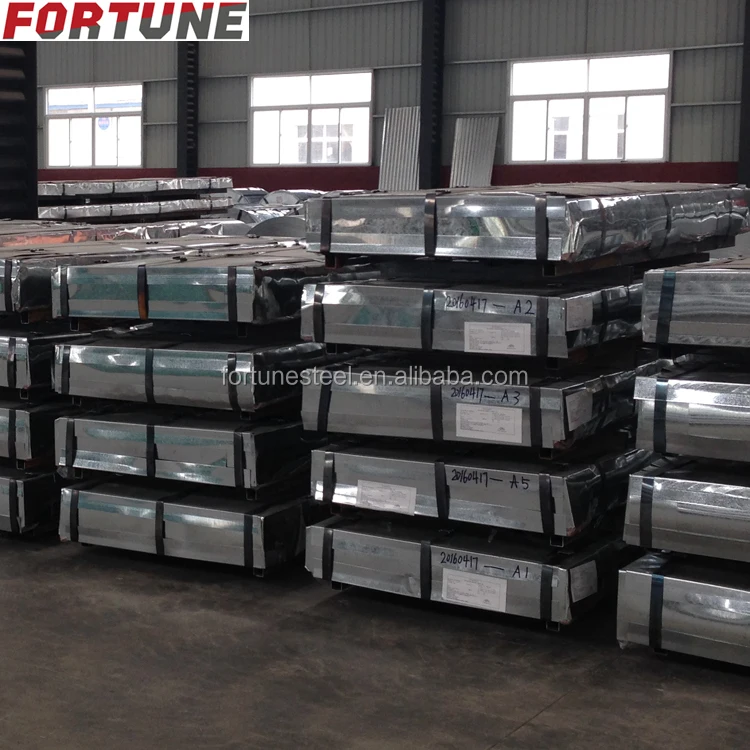 Shanghai Color Metal Galvanized and galvalume zinc corrugated roofing iron steel sheet price