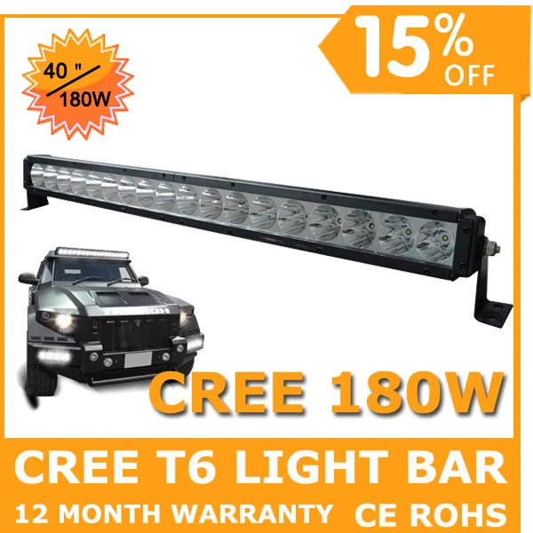 40' бездорожью кри привело светлая полоса Offroad 4x4 привело бар фары, 40 -дюймовый светодиодный свет грузовик бар 180w