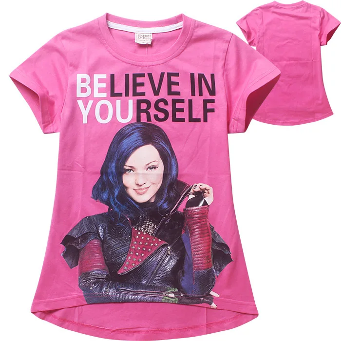8 16Y Girls T shirt 2015 Descendants New Summer O Neck Short Sleeved Girls T