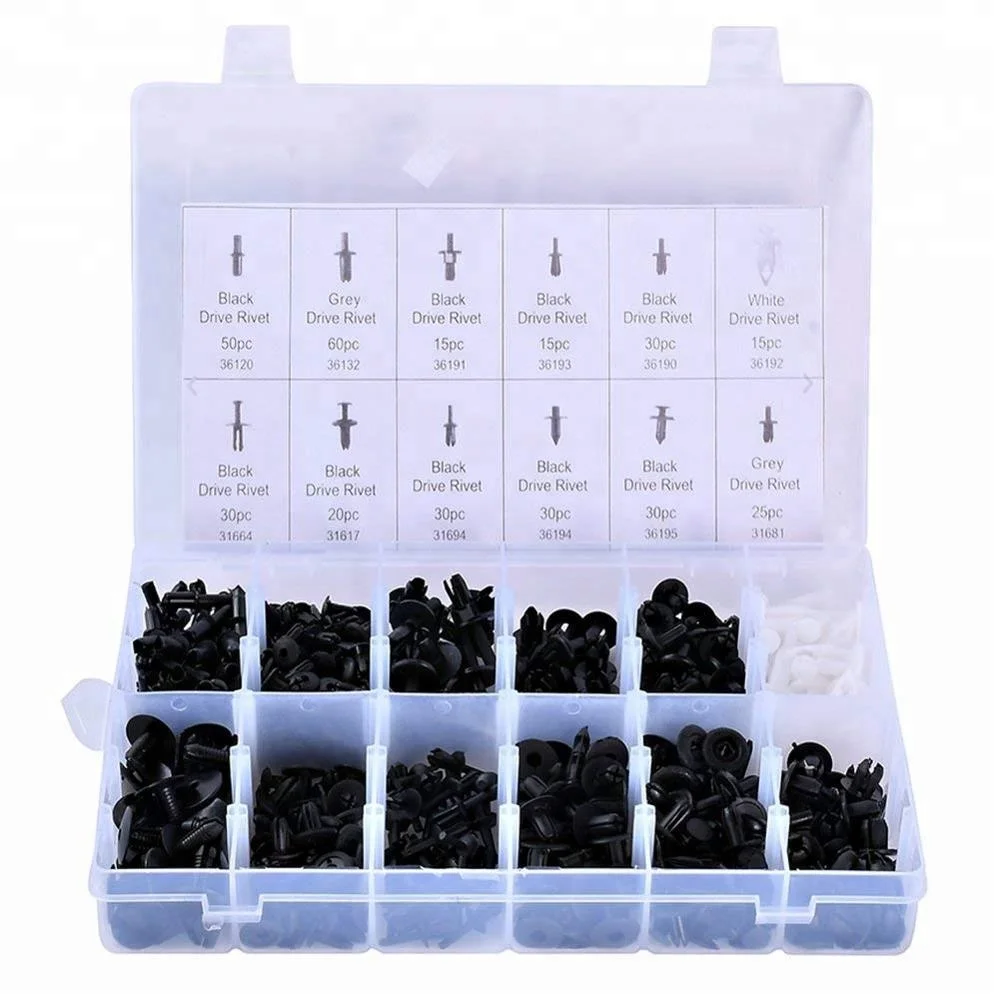 
350Pcs Assortment Push Pin Rivet Clips Most Popular Sizes Car Clips & Fasteners for Many Brand Vehicles 