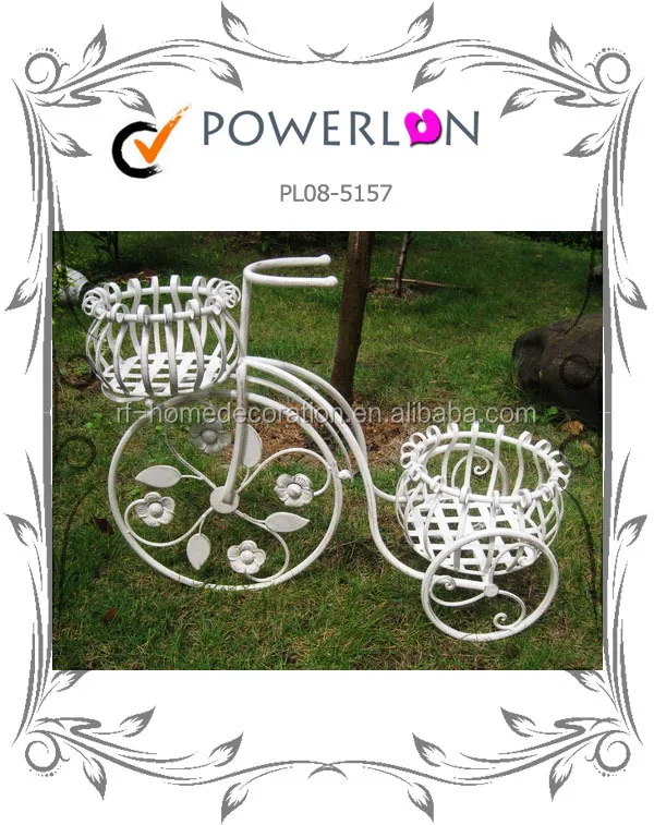 
All White garden wrought iron flower pot stands 