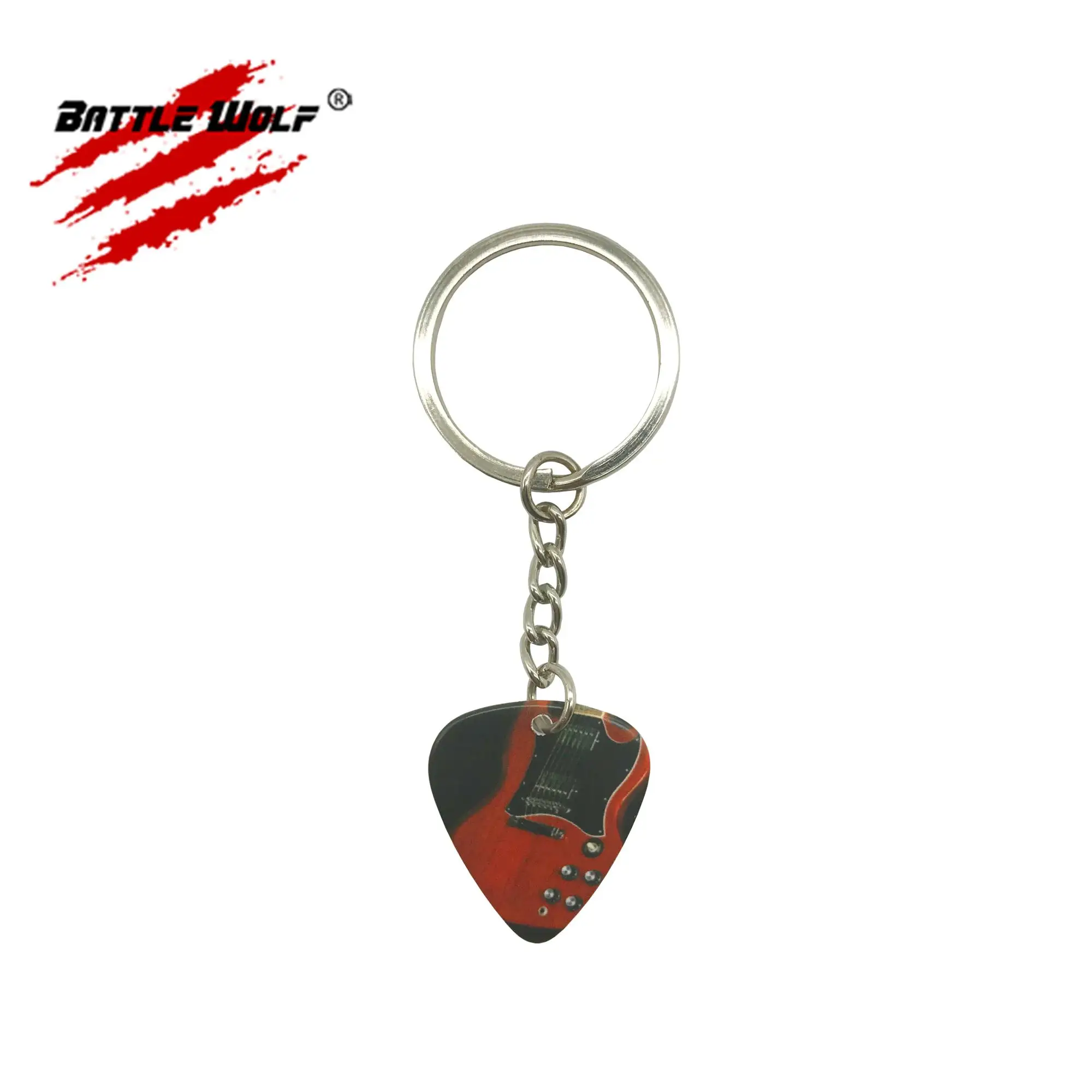 Hot Sell Custom Design Guitar Pick Keychain