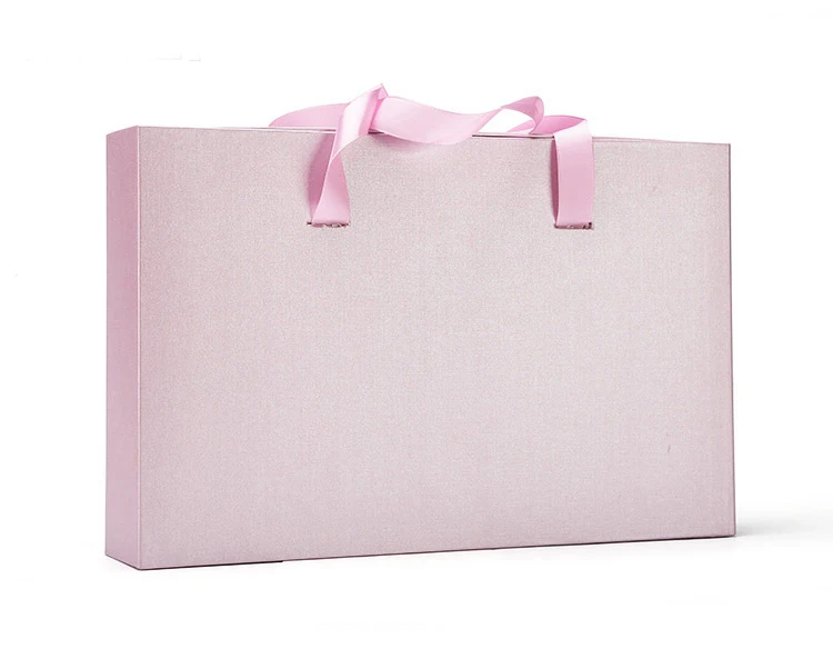 Wholesale custom logo cardboard paper shoe/clothes/T-shirt packaging gift boxes with ribbon closure