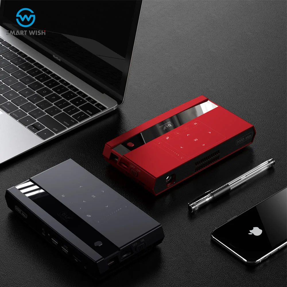 H96 max OCTA CORE S912 projector  2G 16G WIFI 5G with BT HD input android   DLP pocket smart projector
