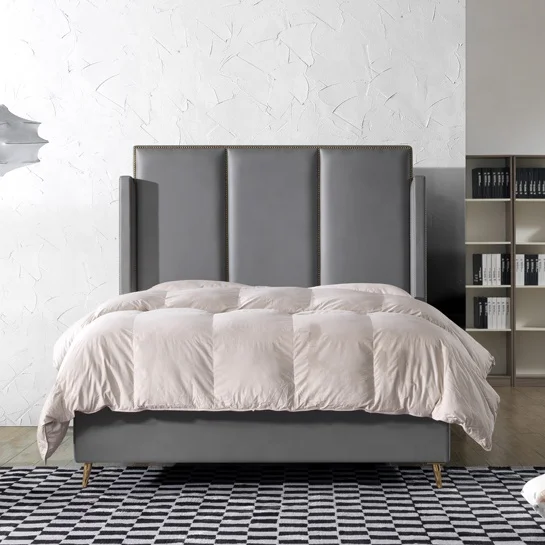 Modern Design Bedroom Furniture Leather Soft Headboard Upholstered Creative Bed Curved Personality Modern Bed