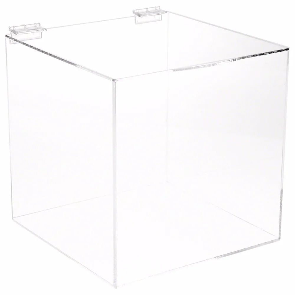 10 inch Clear Cube Acrylic Display Boxes with Hinged Lid