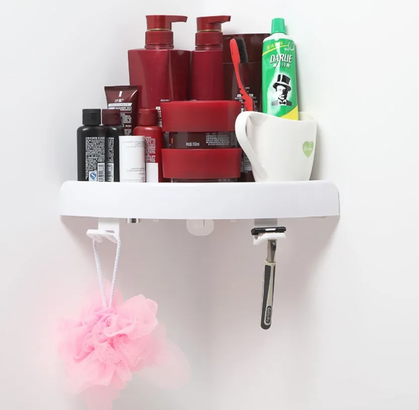 
2020 new design Plastic suction on the wall No tool wall corner shelf 