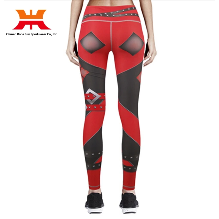 Ваш собственный дизайн сублимированный подбор цвета Леди сжатия тренировки узкие леггинсы