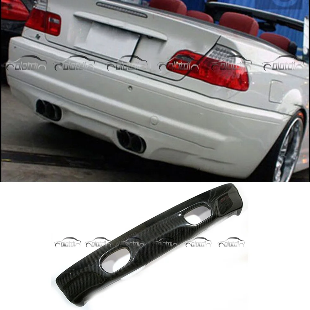 MVR Style Carbon Fiber Fins Spoiler Wing Splitter Rear Lip Bumper Diffuser for BMW E46 M3