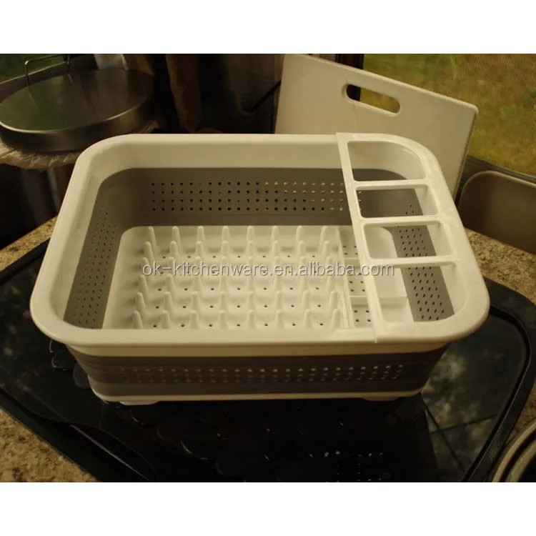 Collapsible Dish Rack and Drainer with Holder