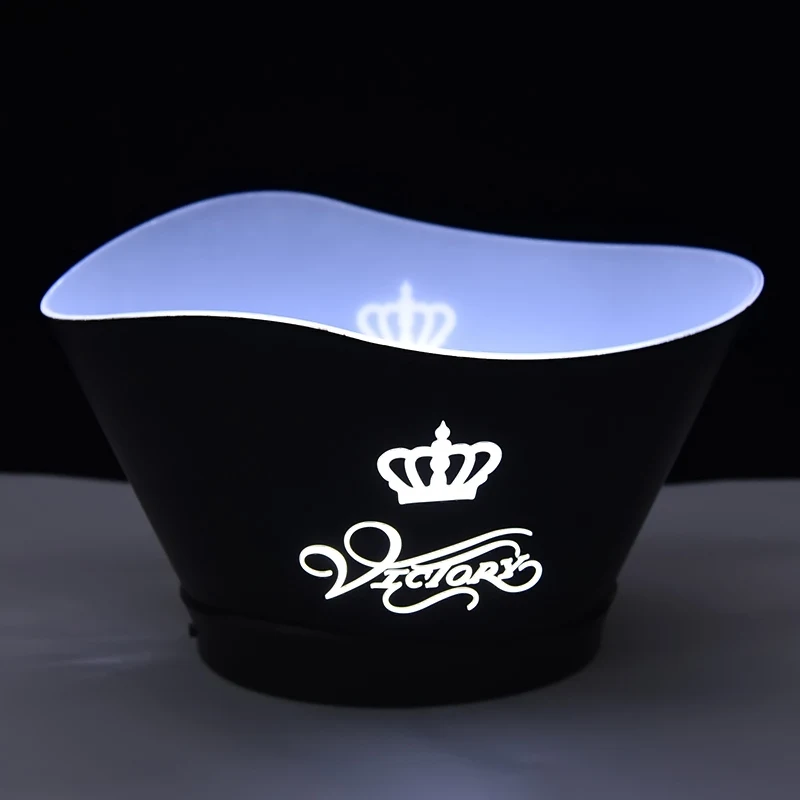 China Manufacturer vodka wine 12L large oil printed led plastic ice buckets