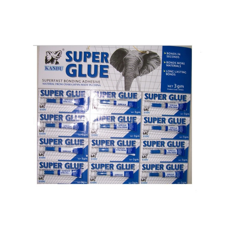 Wholesale elephant super glue cyanoacrylate adhesive super glue blue card