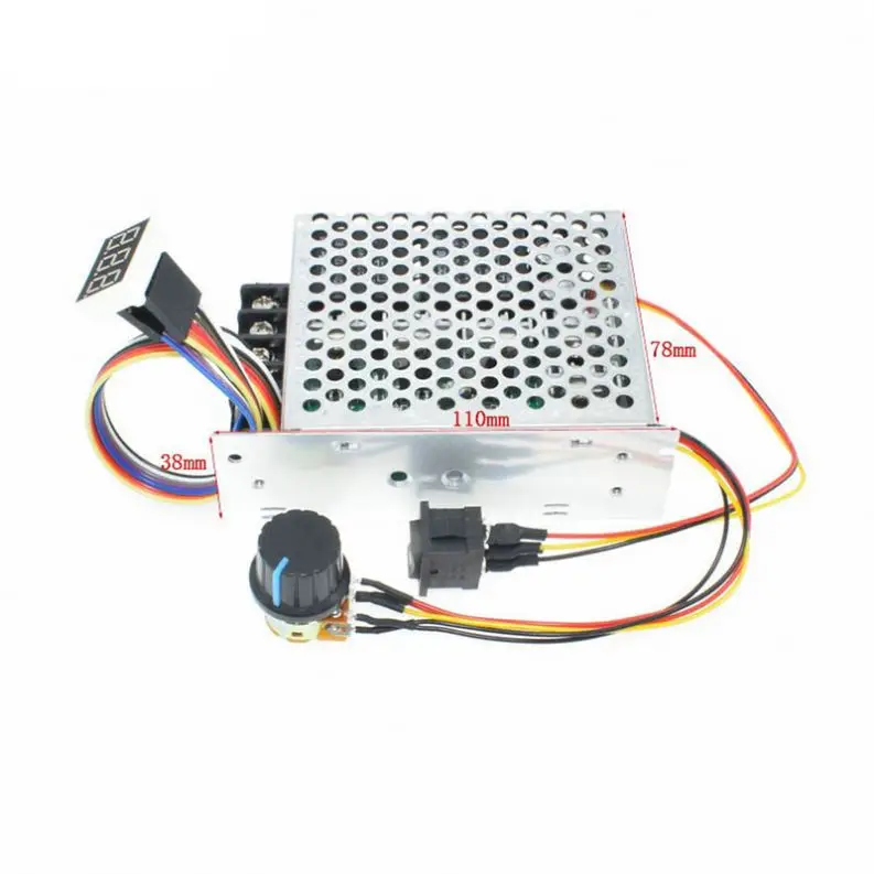 DC 10V-55V 12V 24V 36V 48V 60A PWM DC Governor Brush Motor Speed Control Controller Forward Reverse Reversible Digital display