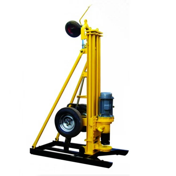 diesel powered wheel hydraulic lifting drill pipe pneumatic water well drilling rig for marble geology