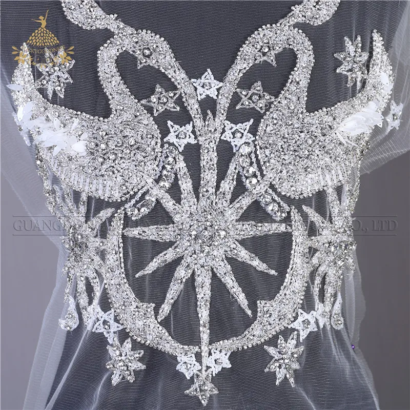 DRA-170 Elegant swan designed handmade elegant beaded evening dress decoration