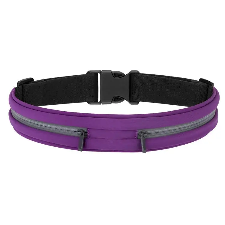 Sports Running Waist Pack Outdoor Sweatproof Water-Resistant Reflective Waist Bag Runner Belt Fitness Workout Belt Dual Pouch