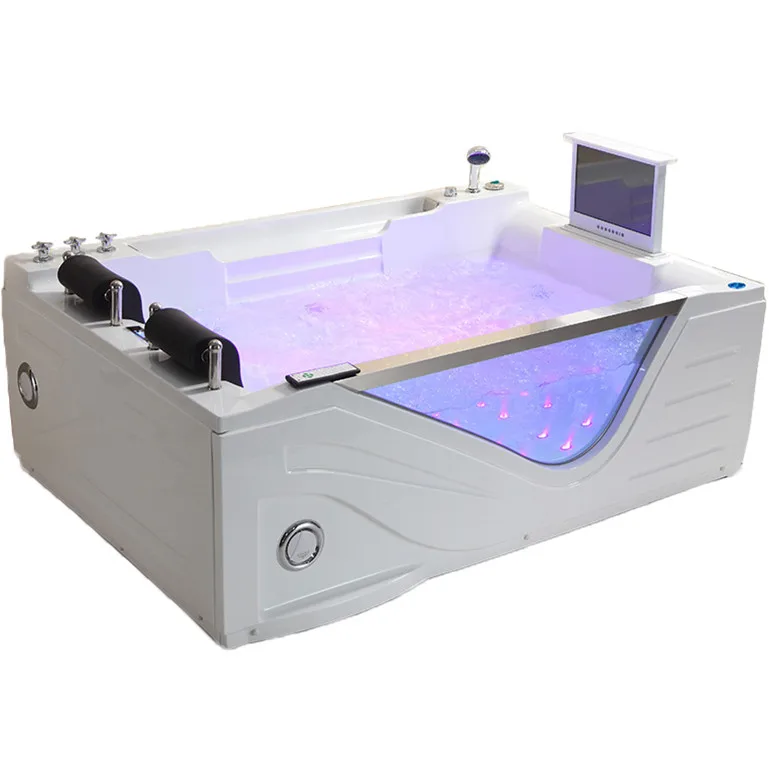 WOMA Q325M 1.91*1.31m 2 person white color high quality acrylic whirlpool bath massage bathtubs for sale