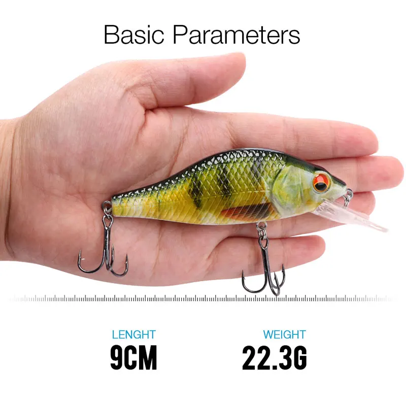 Fish accessories lifelike 3D eyes steel ball inside artificial jerkbait fishing lure custom hard minnow lures