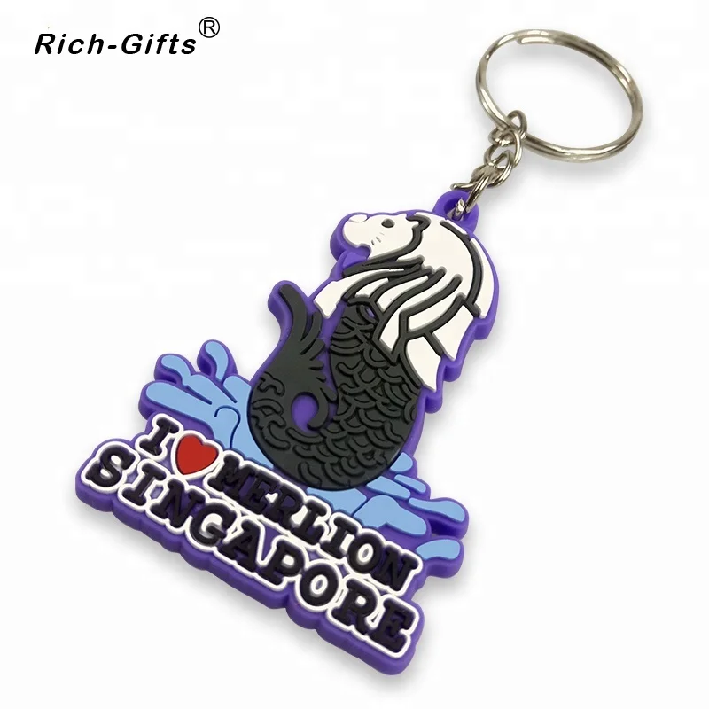 
Distinctive Cartoon Merlion Rubber Key Rings 