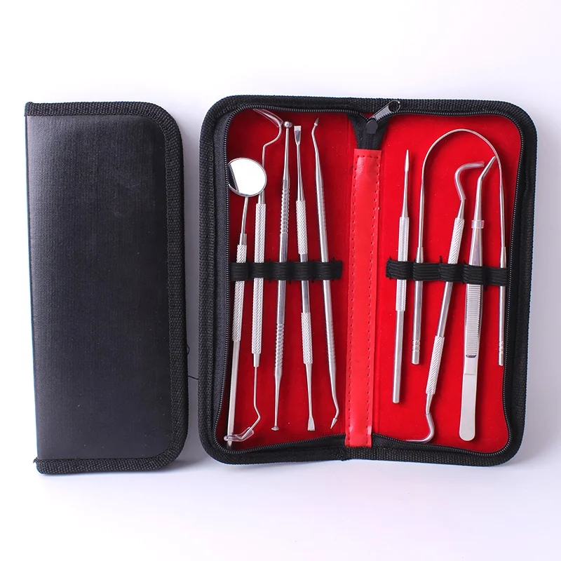 Low MOQ Connie Cona 9pcs tools teeth mouth mirror complete oral care dental hygiene kit