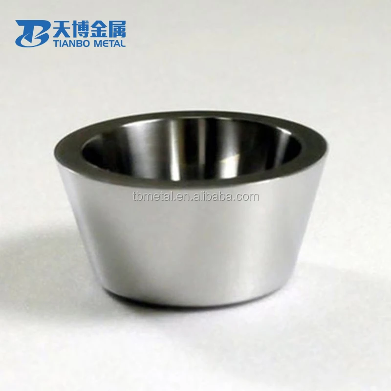 W1 99.95% pure Tungsten crucible for quartz glass melting furnace rare earth smelting furnace factory baoji tianbo metal company