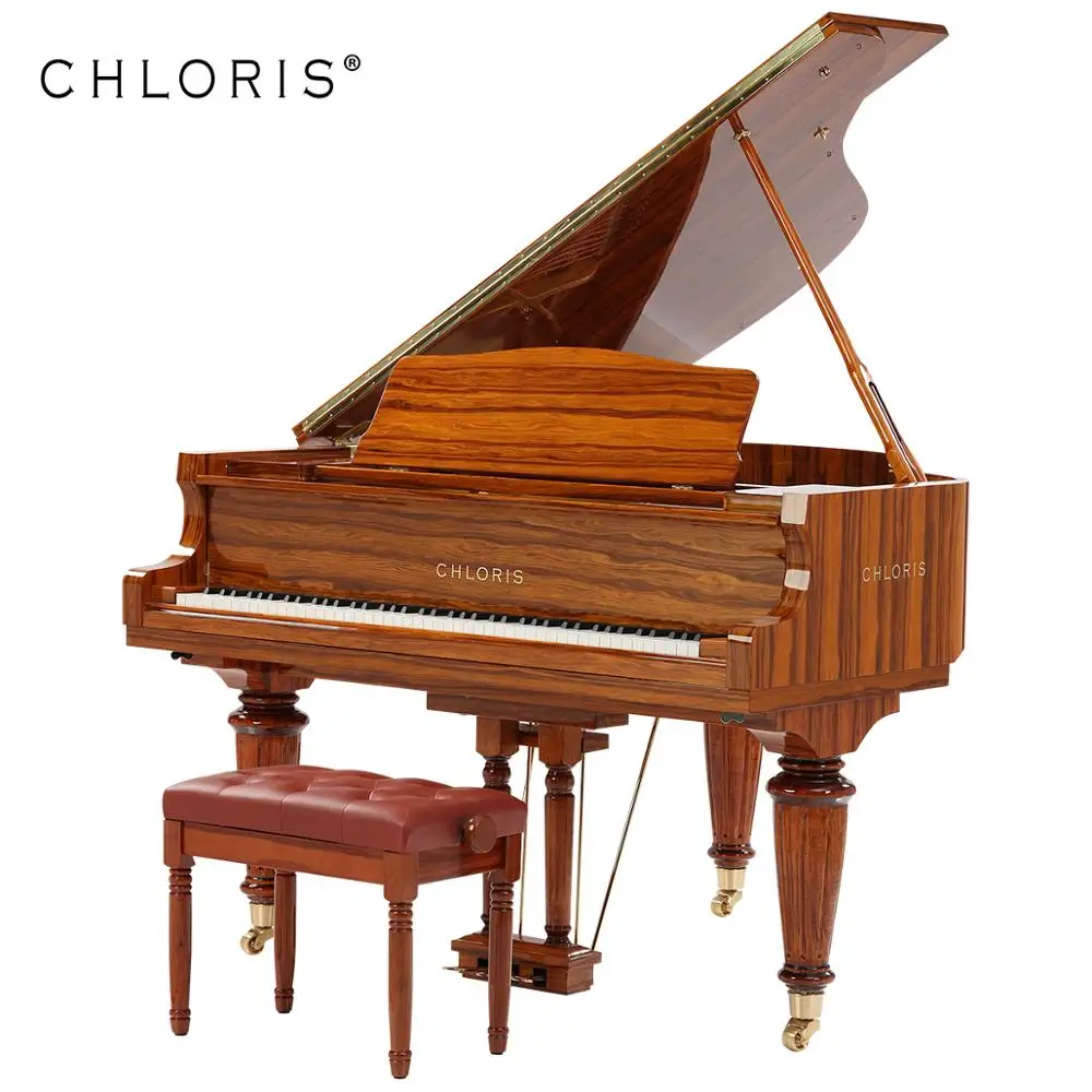 Grand Piano 88 keys Wood Mechanical with Carved cylindrical leg