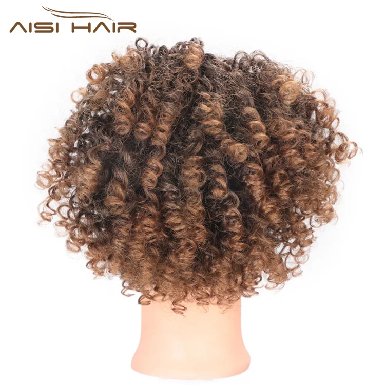 Aisi Hair Heat Resistant Synthetic Fiber Drawstring Puff Ponytails Afro Curly Clip In Hairpieces for Black Women