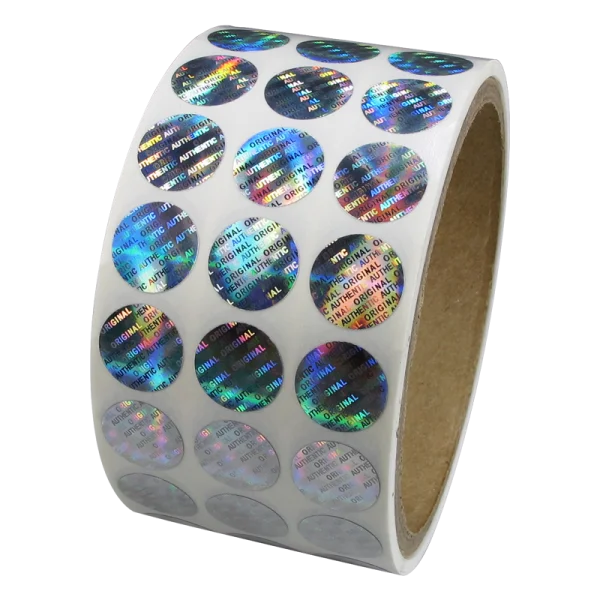 Hot selling factory color printing roll self adhesive security label stickers custom hologram overlays sticker labels