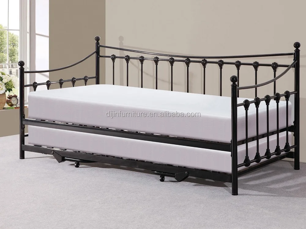 Memphis Pull Out Trundle Bed Black Metal Day Bed