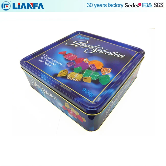 High Quality Chinese Factory Metal Tin Candy Box Tin Box For Promotion Square Tin Box With Packing