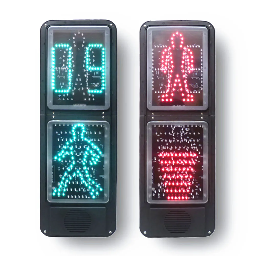 Roadway safety led pedestrian traffic signal light with 2 digital countdown timer