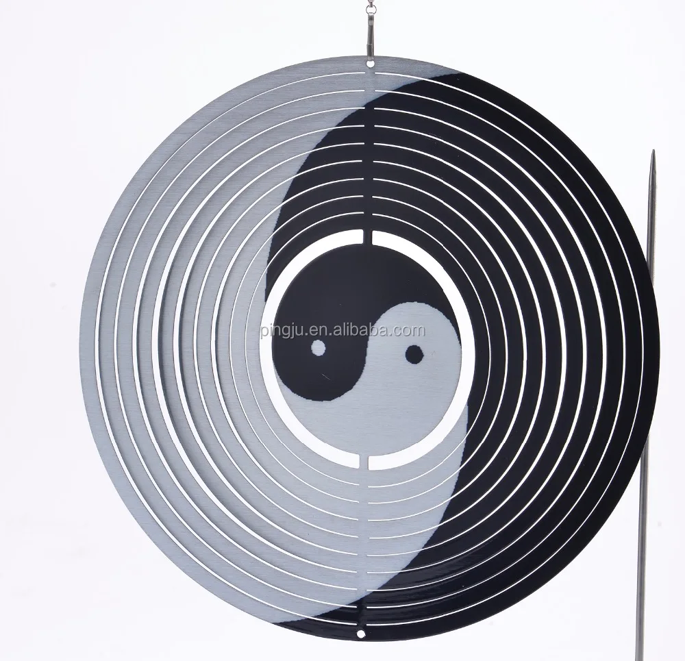 
Laser cut 3D Wind spinner- Yin Yang stainless steel 