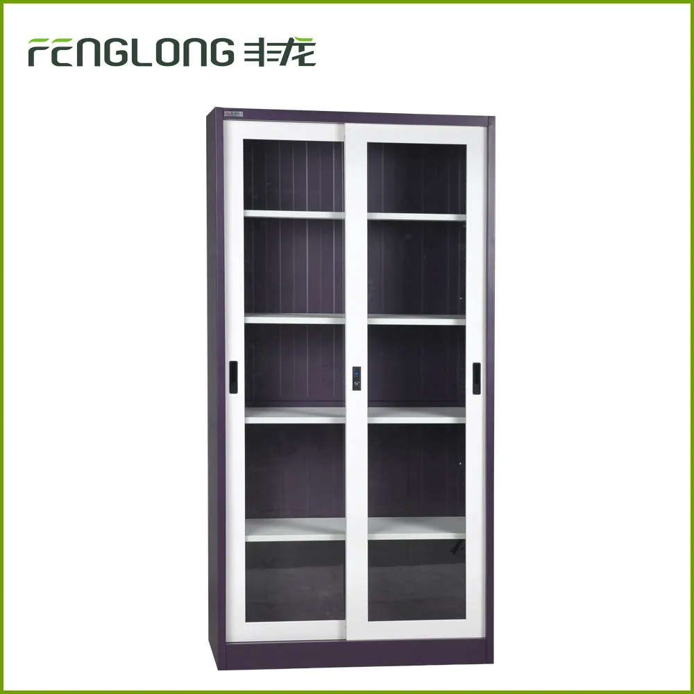 2 двери 4 слой доски стеклянные раздвижные коммерческих металлическая мебель стальной шкаф
