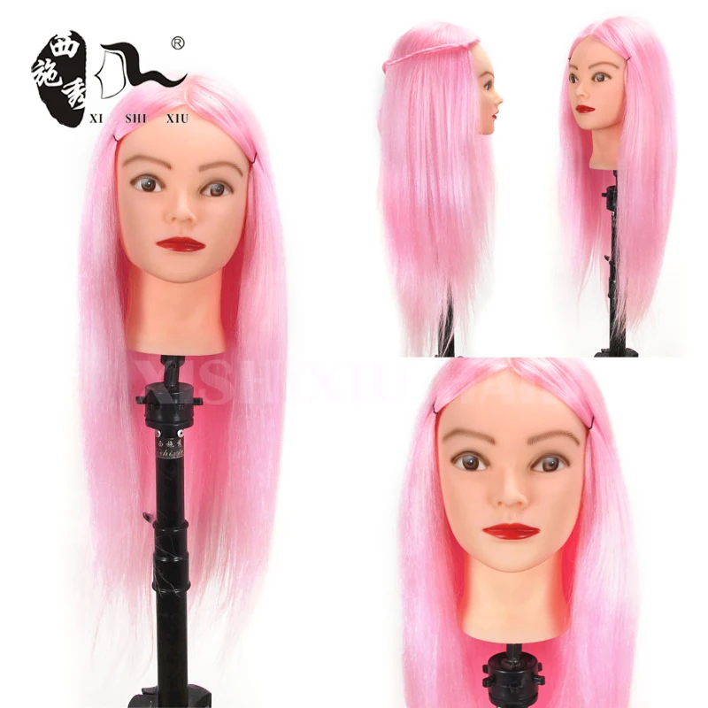 Artificial synthetic fiber hair treatment Hair Extension mannequin training head with hair Beauty Star-Mannequin Head
